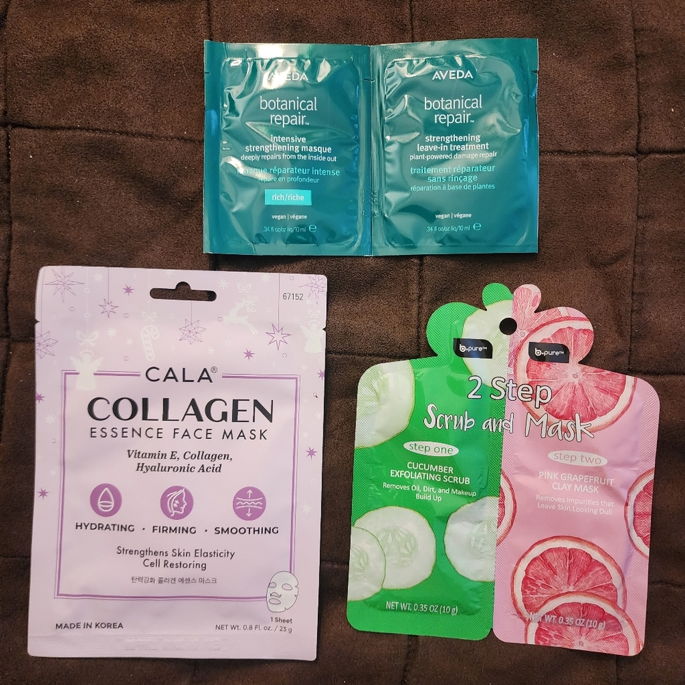 Self Care Bundle Purple Bow Spa Band Skincare Hair Makeup Bag Set - Picture 8 of 11